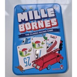 Mille Bornes Classic Racing Card Game Dujardin Cards Metal Tin 2016 Open Box